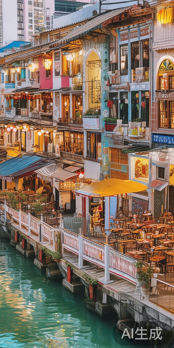 探索澳门威尼斯河:感受欧洲水城风情的迷人人工运河猎奇之旅 此外,河道两侧设有众多特色商铺和餐厅,提供地道的葡